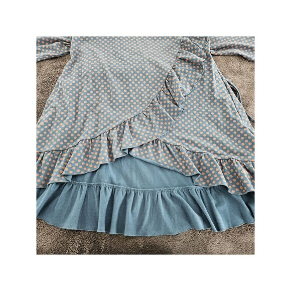Matilda Jane Reunion Wrap Ruffle Long Sleeve Dress Blue S classic country - Picture 14 of 14